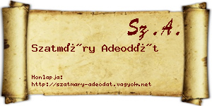 Szatmáry Adeodát névjegykártya